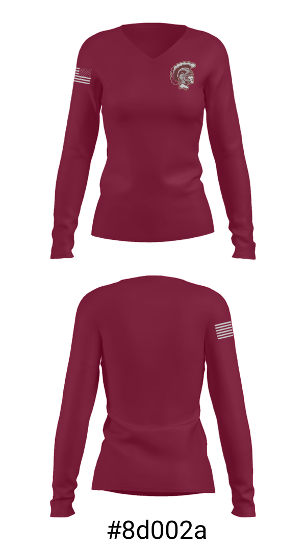 Women's Long Sleeve Vneck Shirt, Dougherty Comprehensive High School Basketball, Men's Basketball, Teamtime, Team time, sublimation, custom sports apparel, team uniforms, spirit wear, spiritwear, sports uniforms, custom shirts, team store, custom team store, fundraiser sports, apparel fundraiser