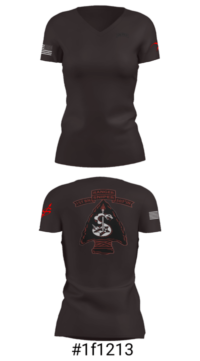 1/503 Snipers 39758046 Women's Short Sleeve V-neck Shirt - 19