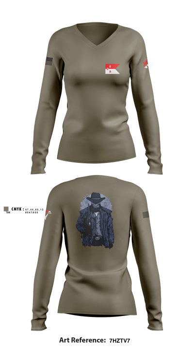 2-6 Cav A Trp 79586483 Women's Long Sleeve V-neck Shirt - 2
