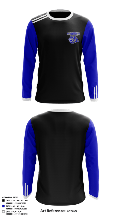 Graham Park Middle School Wrestling 61233507 Long Sleeve Performance Shirt - 1