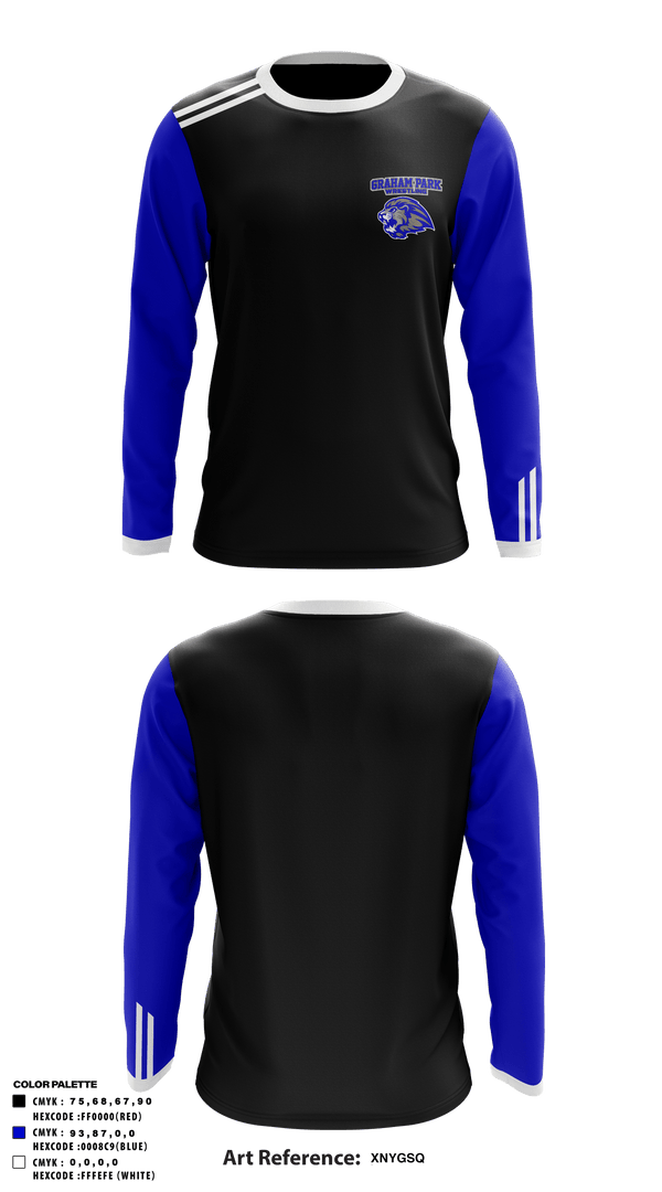 Long Sleeve Performance Shirt, Graham Park Middle School Wrestling, Wrestling, Teamtime, Team time, sublimation, custom sports apparel, team uniforms, spirit wear, spiritwear, sports uniforms, custom shirts, team store, custom team store, fundraiser sports, apparel fundraiser