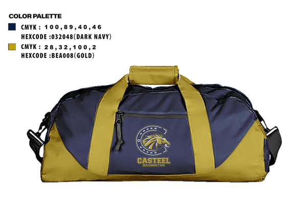 Duffle Bag, Casteel High School Badminton, Spirit Store, Teamtime, Team time, sublimation, custom sports apparel, team uniforms, spirit wear, spiritwear, sports uniforms, custom shirts, team store, custom team store, fundraiser sports, apparel fundraiser
