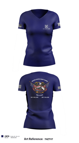 Women's Short Sleeve Vneck Shirt, , Coast Guard, Teamtime, Team time, sublimation, custom sports apparel, team uniforms, spirit wear, spiritwear, sports uniforms, custom shirts, team store, custom team store, fundraiser sports, apparel fundraiser