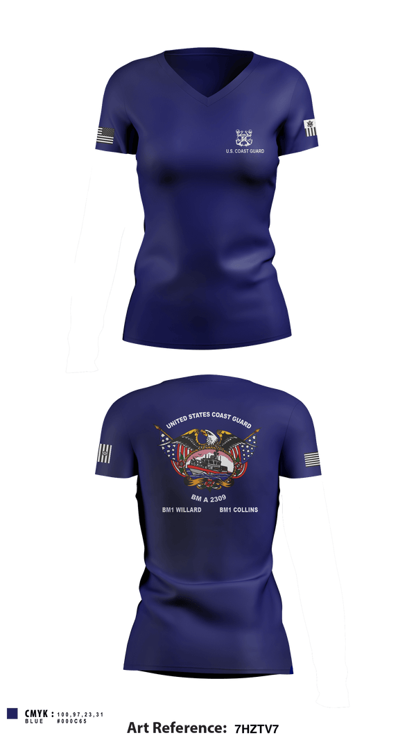 Women's Short Sleeve Vneck Shirt, , Coast Guard, Teamtime, Team time, sublimation, custom sports apparel, team uniforms, spirit wear, spiritwear, sports uniforms, custom shirts, team store, custom team store, fundraiser sports, apparel fundraiser