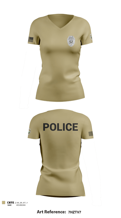 TAYLORSVILLE POLICE DEPARTMENT LT 27466887 Women's Short Sleeve V-neck Shirt - 3