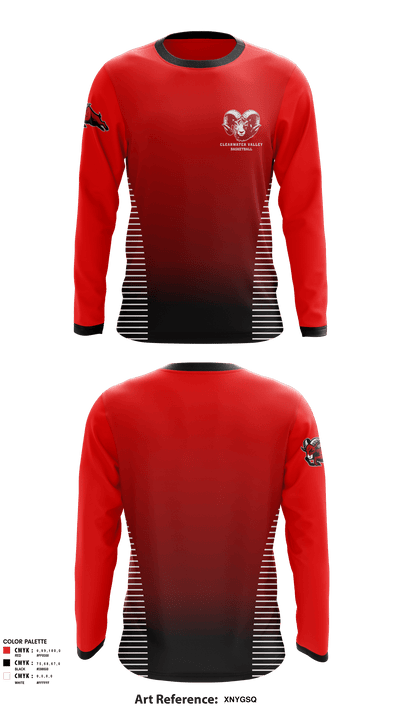 Clearwater Valley High School Basketball 63882116 Long Sleeve Performance Shirt - 1
