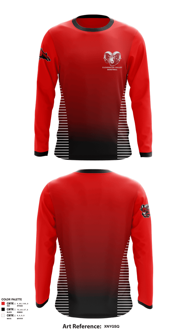 Long Sleeve Performance Shirt, Clearwater Valley High School Basketball, Men's Basketball, Teamtime, Team time, sublimation, custom sports apparel, team uniforms, spirit wear, spiritwear, sports uniforms, custom shirts, team store, custom team store, fundraiser sports, apparel fundraiser