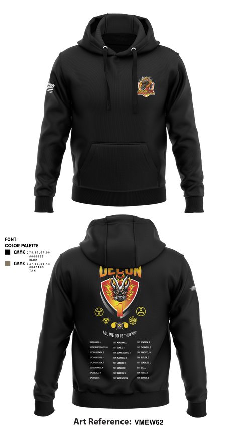 Hoodie, 272 Chemical Company Decon 1, National Guard, Teamtime, Team time, sublimation, custom sports apparel, team uniforms, spirit wear, spiritwear, sports uniforms, custom shirts, team store, custom team store, fundraiser sports, apparel fundraiser