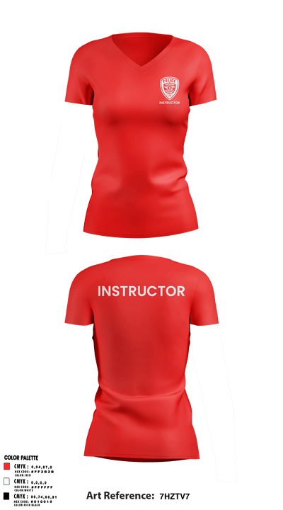 Richmond Police Instructors 34175667 Women's Short Sleeve V-neck Shirt - 10