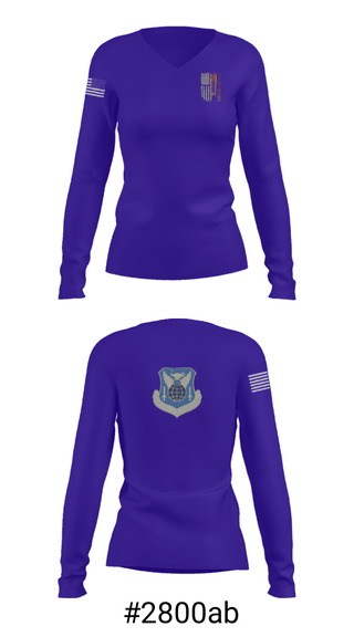 Women's Long Sleeve Vneck Shirt, , Air Force, Teamtime, Team time, sublimation, custom sports apparel, team uniforms, spirit wear, spiritwear, sports uniforms, custom shirts, team store, custom team store, fundraiser sports, apparel fundraiser