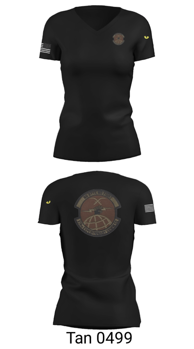 378 Expeditionary Communications Squadron 36516521 Women's Short Sleeve V-neck Shirt - 23