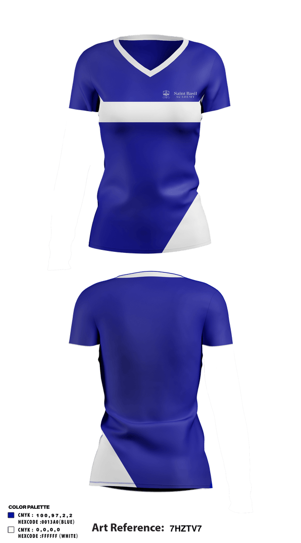 Women's Short Sleeve Vneck Shirt, St Basil Academy Of Classical Studies, Spirit Store, Teamtime, Team time, sublimation, custom sports apparel, team uniforms, spirit wear, spiritwear, sports uniforms, custom shirts, team store, custom team store, fundraiser sports, apparel fundraiser