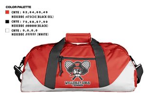 Duffle Bag, Wellesley Girls Tennis, Tennis, Teamtime, Team time, sublimation, custom sports apparel, team uniforms, spirit wear, spiritwear, sports uniforms, custom shirts, team store, custom team store, fundraiser sports, apparel fundraiser