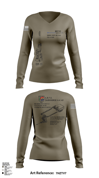 Women's Long Sleeve Vneck Shirt, , Army, Teamtime, Team time, sublimation, custom sports apparel, team uniforms, spirit wear, spiritwear, sports uniforms, custom shirts, team store, custom team store, fundraiser sports, apparel fundraiser