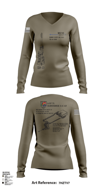 4-4 ARMT 94073583 Women's Long Sleeve V-neck Shirt - 51