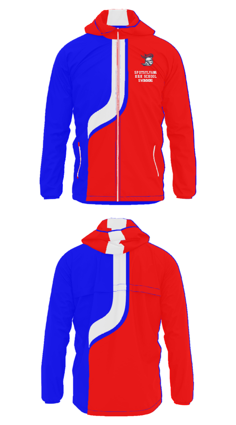 Windbreaker, Spotsylvania High School Swimming, Swimming, Teamtime, Team time, sublimation, custom sports apparel, team uniforms, spirit wear, spiritwear, sports uniforms, custom shirts, team store, custom team store, fundraiser sports, apparel fundraiser