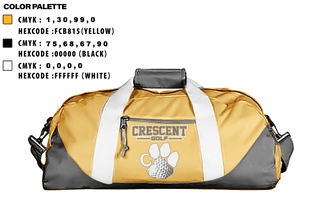 Duffle Bag, Crescent High School Golf, Golf, Teamtime, Team time, sublimation, custom sports apparel, team uniforms, spirit wear, spiritwear, sports uniforms, custom shirts, team store, custom team store, fundraiser sports, apparel fundraiser