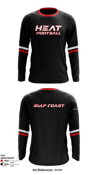 Long Sleeve Performance Shirt, Gulf Coast Heat Flag Football, Football, Teamtime, Team time, sublimation, custom sports apparel, team uniforms, spirit wear, spiritwear, sports uniforms, custom shirts, team store, custom team store, fundraiser sports, apparel fundraiser