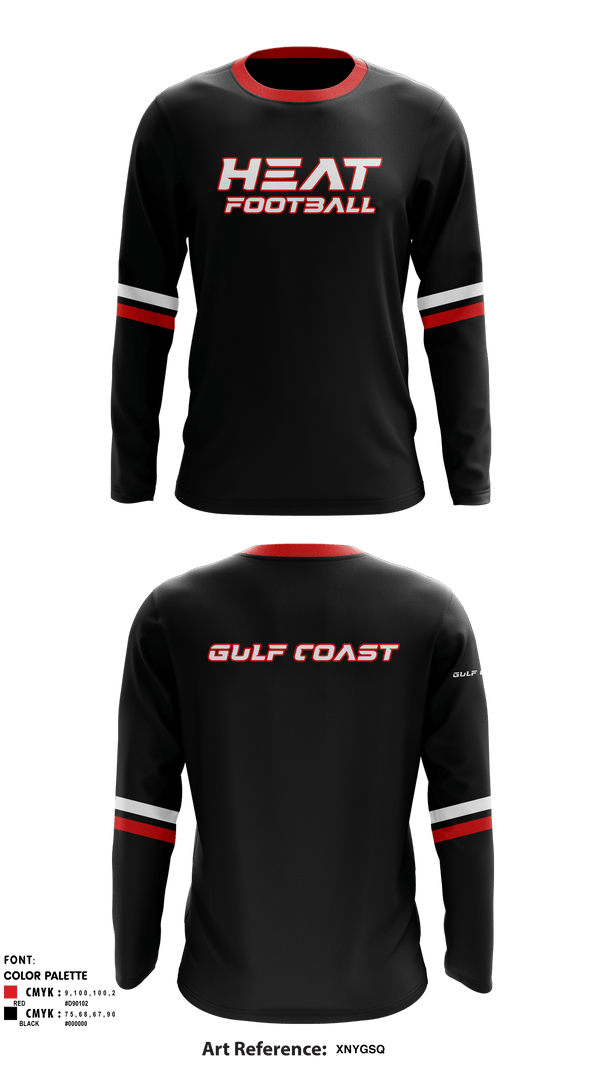 Long Sleeve Performance Shirt, Gulf Coast Heat Flag Football, Football, Teamtime, Team time, sublimation, custom sports apparel, team uniforms, spirit wear, spiritwear, sports uniforms, custom shirts, team store, custom team store, fundraiser sports, apparel fundraiser