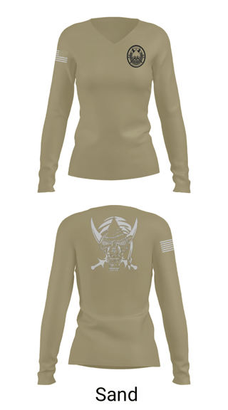 Women's Long Sleeve Vneck Shirt, , Army, Teamtime, Team time, sublimation, custom sports apparel, team uniforms, spirit wear, spiritwear, sports uniforms, custom shirts, team store, custom team store, fundraiser sports, apparel fundraiser