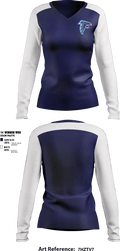 Bertie High School Cheer 80962560 Women's Long Sleeve V-neck Shirt - 1