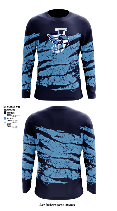Jefferson Senior High School Bowling 7186554 Long Sleeve Performance Shirt - 1