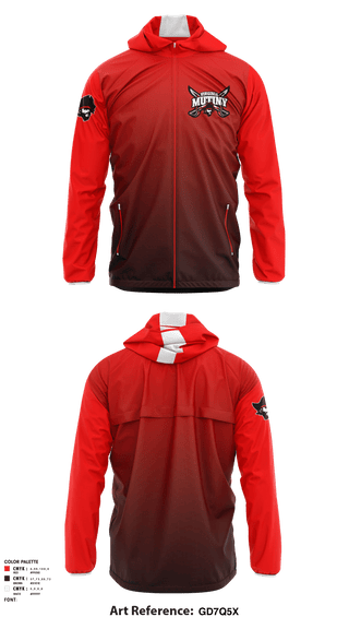 Windbreaker, Virginia Mutiny, Football, Teamtime, Team time, sublimation, custom sports apparel, team uniforms, spirit wear, spiritwear, sports uniforms, custom shirts, team store, custom team store, fundraiser sports, apparel fundraiser