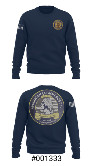 Crew Neck Sweatshirt, American Legion Post 24, , Teamtime, Team time, sublimation, custom sports apparel, team uniforms, spirit wear, spiritwear, sports uniforms, custom shirts, team store, custom team store, fundraiser sports, apparel fundraiser