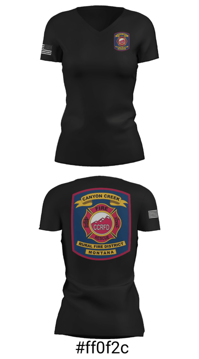 Canyon Creek Rural Fire District 51909217 Women's Short Sleeve V-neck Shirt - 19