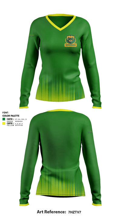 Essex County College Track and Field 69472319 Women's Long Sleeve V-neck Shirt - 1