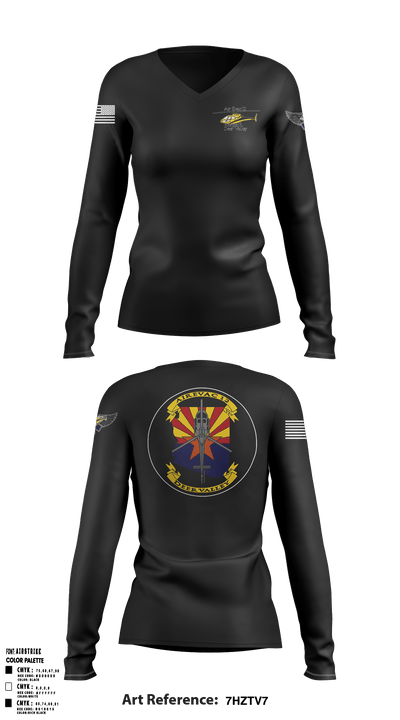 Air Evac 12 86167838 Women's Long Sleeve V-neck Shirt - 1