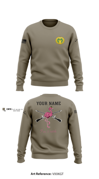 Crew Neck Sweatshirt, Flamingo Co F 3/485 IN, Army, Teamtime, Team time, sublimation, custom sports apparel, team uniforms, spirit wear, spiritwear, sports uniforms, custom shirts, team store, custom team store, fundraiser sports, apparel fundraiser