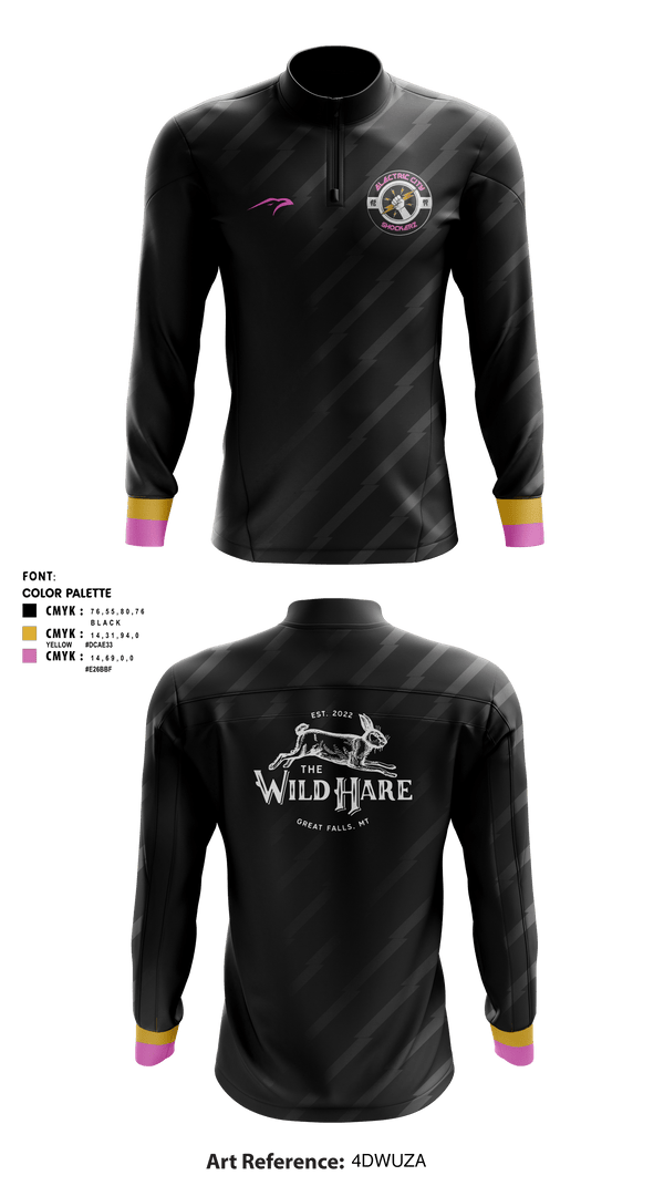 Quarter Zip Jacket, Electric city shockerz, Rugby, Teamtime, Team time, sublimation, custom sports apparel, team uniforms, spirit wear, spiritwear, sports uniforms, custom shirts, team store, custom team store, fundraiser sports, apparel fundraiser