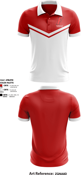 Short Sleeve Performance Polo, Fairfield Warriors, Spirit Store, Teamtime, Team time, sublimation, custom sports apparel, team uniforms, spirit wear, spiritwear, sports uniforms, custom shirts, team store, custom team store, fundraiser sports, apparel fundraiser
