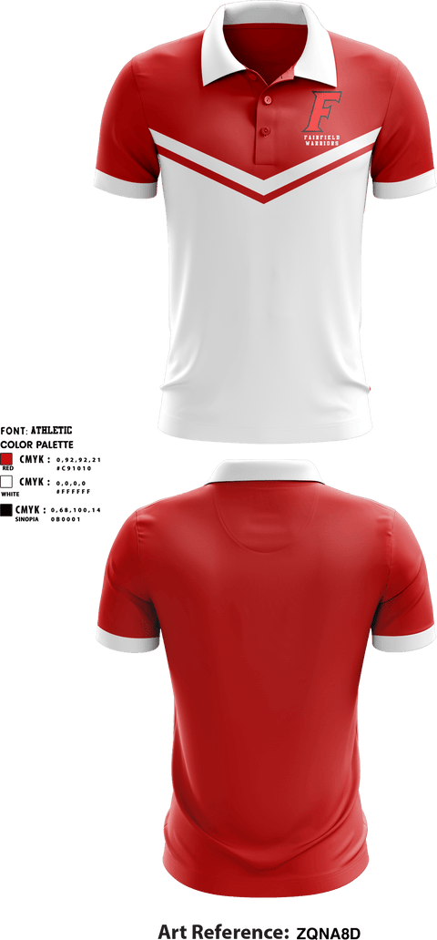 Short Sleeve Performance Polo, Fairfield Warriors, Spirit Store, Teamtime, Team time, sublimation, custom sports apparel, team uniforms, spirit wear, spiritwear, sports uniforms, custom shirts, team store, custom team store, fundraiser sports, apparel fundraiser