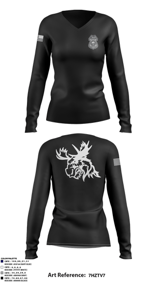 Women's Long Sleeve Vneck Shirt, , Police, Teamtime, Team time, sublimation, custom sports apparel, team uniforms, spirit wear, spiritwear, sports uniforms, custom shirts, team store, custom team store, fundraiser sports, apparel fundraiser