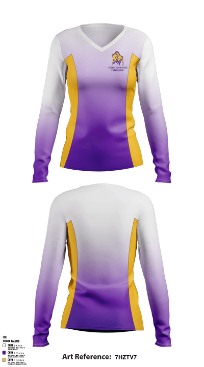 Georgetown-Ridge Farm High School Cheer 38211561 Women's Long Sleeve V-neck Shirt - 1
