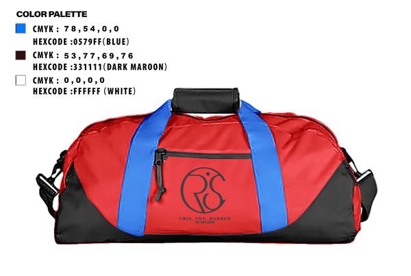 Duffle Bag, Cris_the_barber, E-Sports, Teamtime, Team time, sublimation, custom sports apparel, team uniforms, spirit wear, spiritwear, sports uniforms, custom shirts, team store, custom team store, fundraiser sports, apparel fundraiser