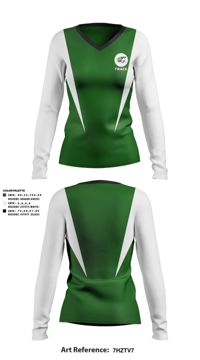 Concord High School Track 53059740 Women's Long Sleeve V-neck Shirt - 2