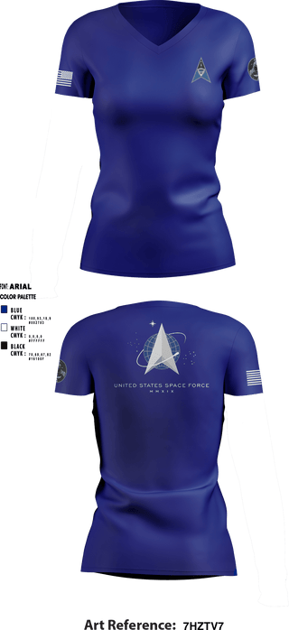 Women's Short Sleeve Vneck Shirt, , Space Force, Teamtime, Team time, sublimation, custom sports apparel, team uniforms, spirit wear, spiritwear, sports uniforms, custom shirts, team store, custom team store, fundraiser sports, apparel fundraiser