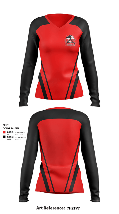 KR Fastpitch 10u 74513825 Women's Long Sleeve V-neck Shirt - 1png