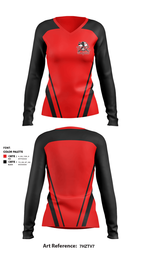 Women's Long Sleeve Vneck Shirt, KR Fastpitch 9u, Softball, Teamtime, Team time, sublimation, custom sports apparel, team uniforms, spirit wear, spiritwear, sports uniforms, custom shirts, team store, custom team store, fundraiser sports, apparel fundraiser