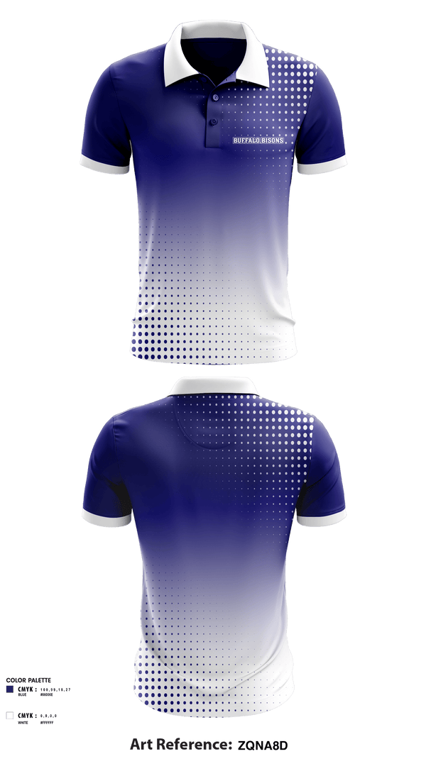 Short Sleeve Performance Polo, Buffalo Bisons, Football, Teamtime, Team time, sublimation, custom sports apparel, team uniforms, spirit wear, spiritwear, sports uniforms, custom shirts, team store, custom team store, fundraiser sports, apparel fundraiser