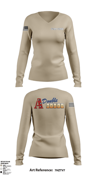 Women's Long Sleeve Vneck Shirt, , Air Force, Teamtime, Team time, sublimation, custom sports apparel, team uniforms, spirit wear, spiritwear, sports uniforms, custom shirts, team store, custom team store, fundraiser sports, apparel fundraiser
