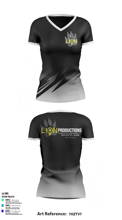 LION PRODUCTIONSLION PRODUCTIONS 6740566 Women's Short Sleeve V-neck Shirt - 1