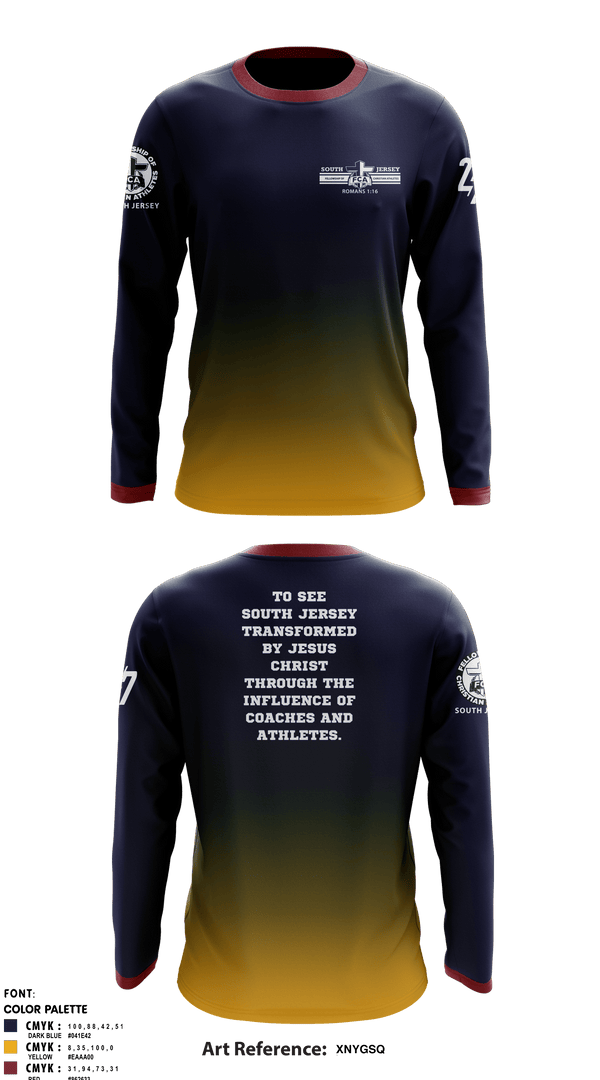Long Sleeve Performance Shirt, FCA ( Fellowship of Christian Athletes ) South Jersey, Spirit Store, Teamtime, Team time, sublimation, custom sports apparel, team uniforms, spirit wear, spiritwear, sports uniforms, custom shirts, team store, custom team store, fundraiser sports, apparel fundraiser