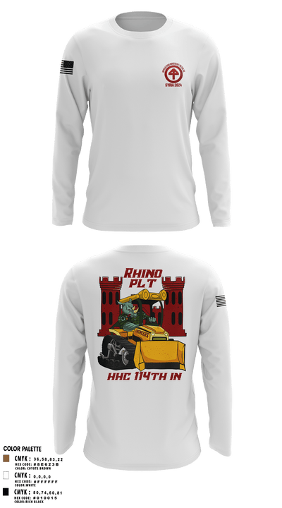 HHC 1-114 Infantry Brigade 59777131 Long Sleeve Performance Shirt - 5