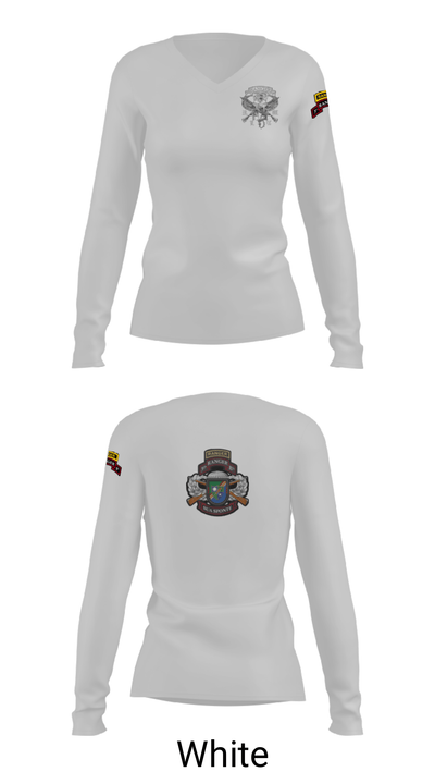 75th RGT 3rd BN Co C Alpha 88655986 Women's Long Sleeve V-neck Shirt - 21
