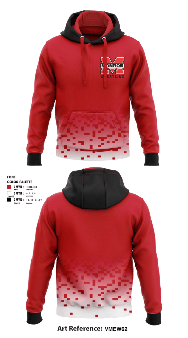 Hoodie, Monroe Middle School, Wrestling, Teamtime, Team time, sublimation, custom sports apparel, team uniforms, spirit wear, spiritwear, sports uniforms, custom shirts, team store, custom team store, fundraiser sports, apparel fundraiser