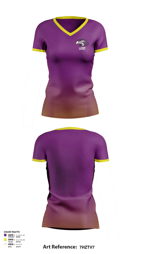 Women's Short Sleeve Vneck Shirt, J C Harmon High School Basketball, Women's Basketball, Teamtime, Team time, sublimation, custom sports apparel, team uniforms, spirit wear, spiritwear, sports uniforms, custom shirts, team store, custom team store, fundraiser sports, apparel fundraiser